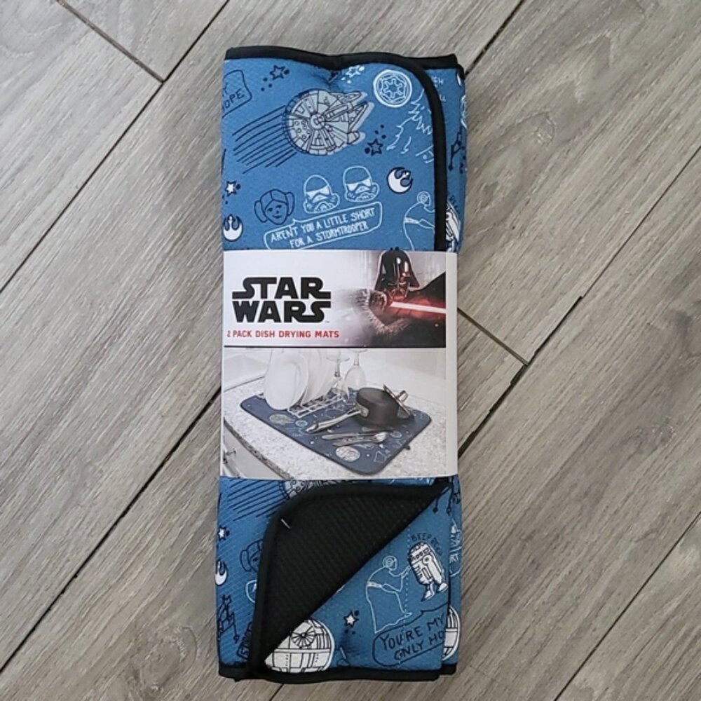 STAR WARS 2-pack Kitchen Dish Mat  - A New Hope - Princess Leia R2D2  - DISNEY